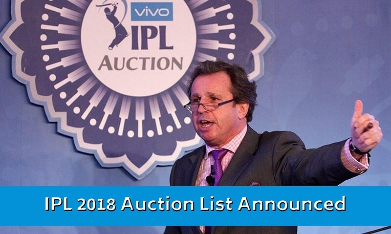 IPL 11 2018 Auction Players List