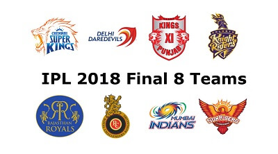 IPL 2018 - The Final 8 teams ready