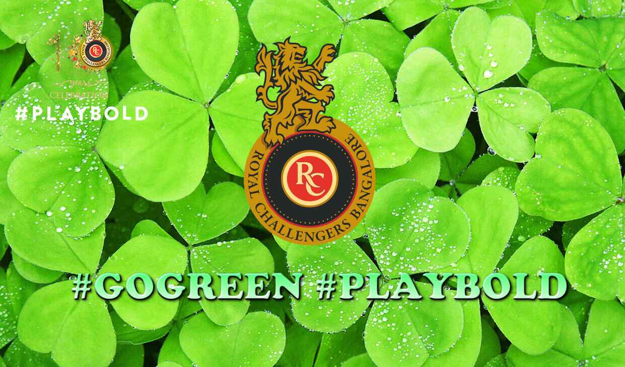 RCB jersy changed today : Green Day Celebrations RCB jersy changed today : Green Day Celebrations
