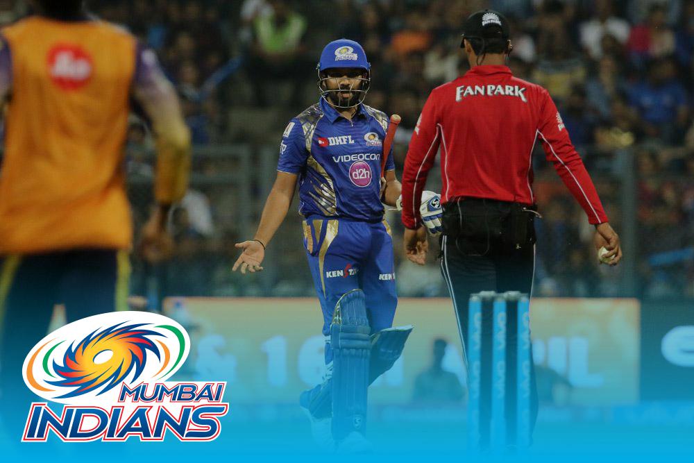 Rohit Sharma reprimanded for showing dissent - Mumbai Indians IPL 2017 Rohit Sharma reprimanded for showing dissent - Mumbai Indians IPL 2017