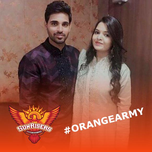 Bhuvneshwar Kumar and his wife nupur nagar #orange army